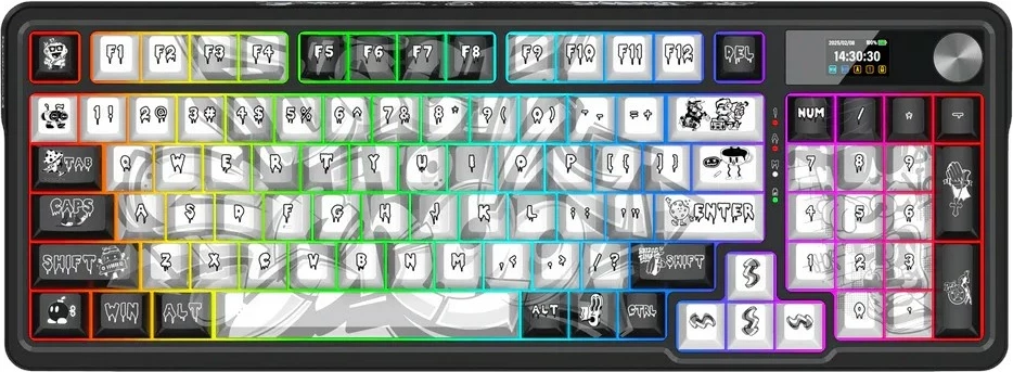 Tastierë mekanike Redragon K719GF-RGB-PRO Artemis Pro, 96%, RGB, wireless/wired, bardhë-zi