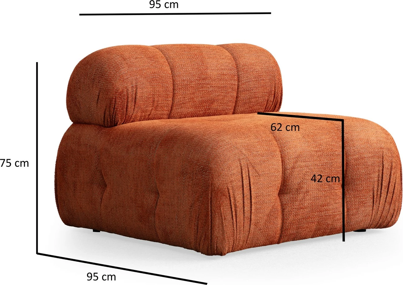 Karrige një vendëshe Atelier del Sofa, Petite O1, portokalli