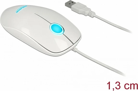Maus DeLOCK 12537, USB-A, 1200 DPI, e bardhë