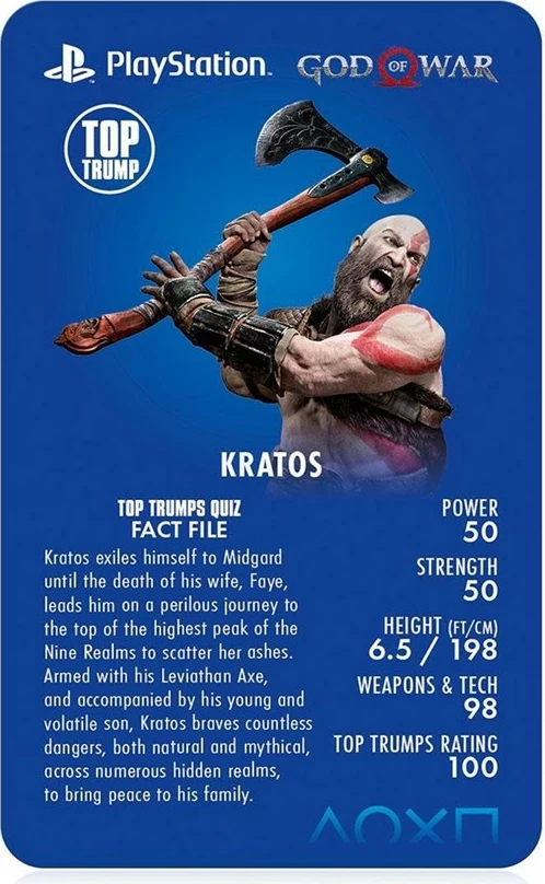 Lojë me letra Top Trumps Limited Edition PlayStation, set 30 karta, blu