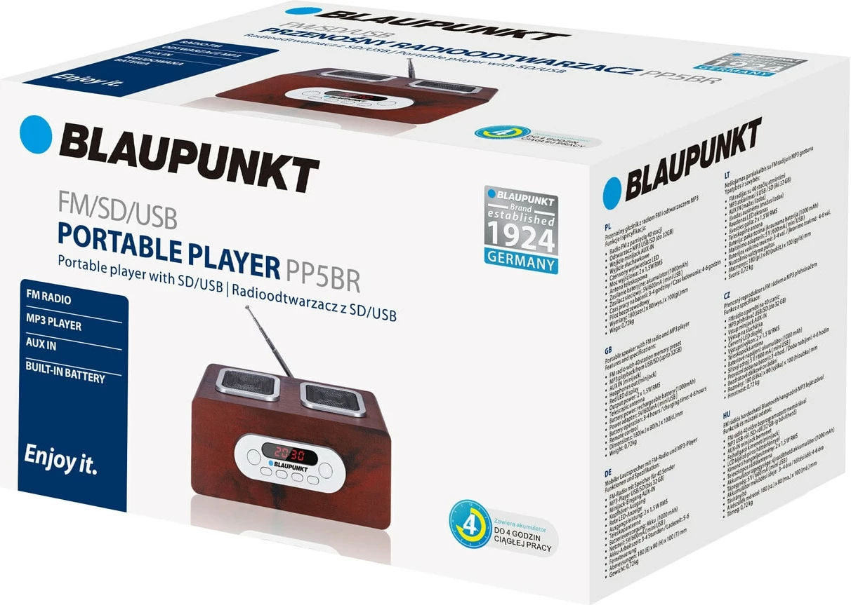 Radio Portative me Dizajn Klasik dhe Bateri të Rikarikueshme BLAUPUNKT PP5BR