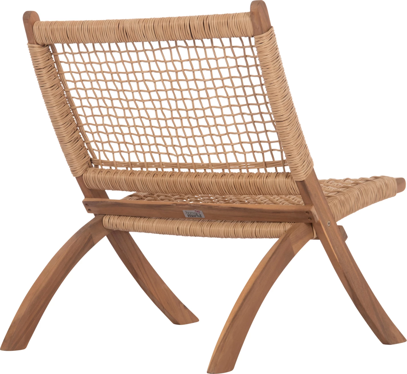 Karrige lounge palosëse FERMO, dru akacie, thurje sintetike, natyrale, 78x60x73cm, set prej 2 copë
