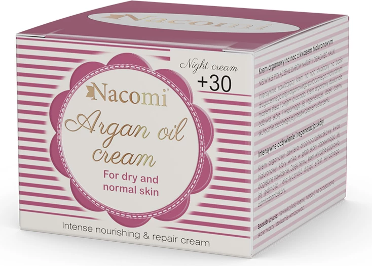 Krem nate për femra Nacomi Argan Oil Cream me Acid Hyaluronic 30+, 50ml