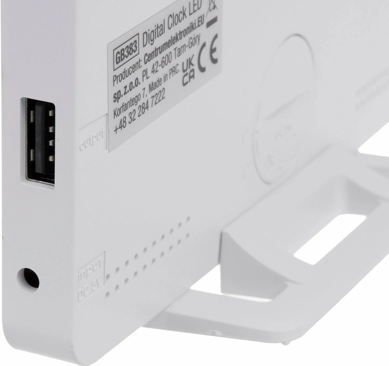 Orë alarmi digjitale LED GreenBlue GB383 me termometër, USB, 15x7.5 cm, e bardhë