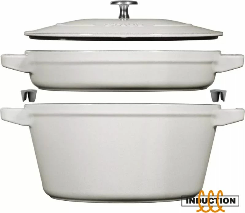 Enë pjekjeje Staub La Cocotte, e bardhë