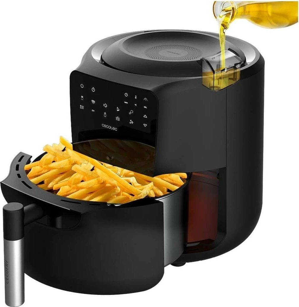 Fritezë pa yndyrë Cecotec CecoFry Rain, 5.5L, 1550W, e zezë