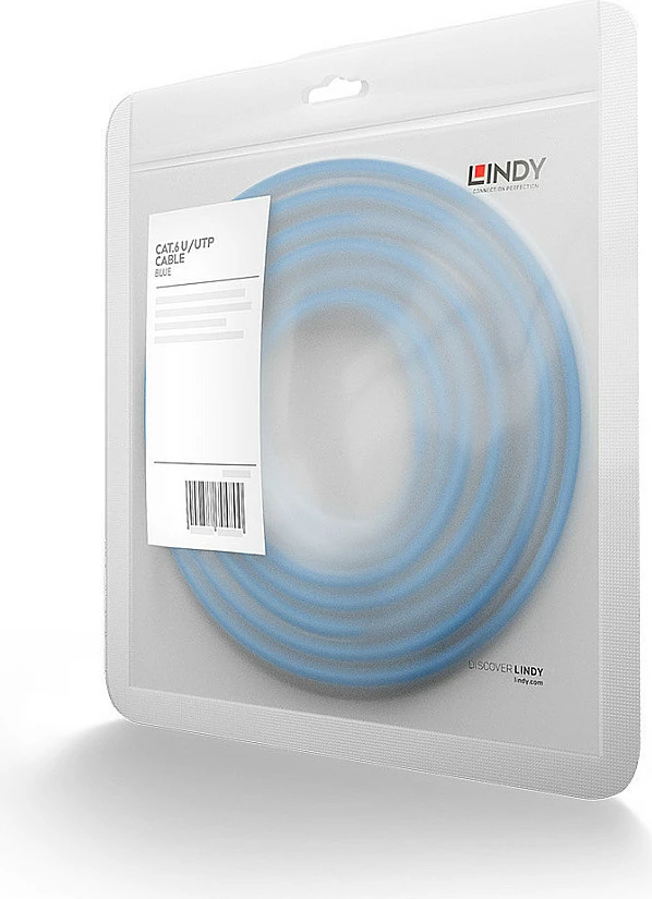Kabllo rrjeti LINDY Cat6 RJ-45, 0.5m, U/UTP, blu