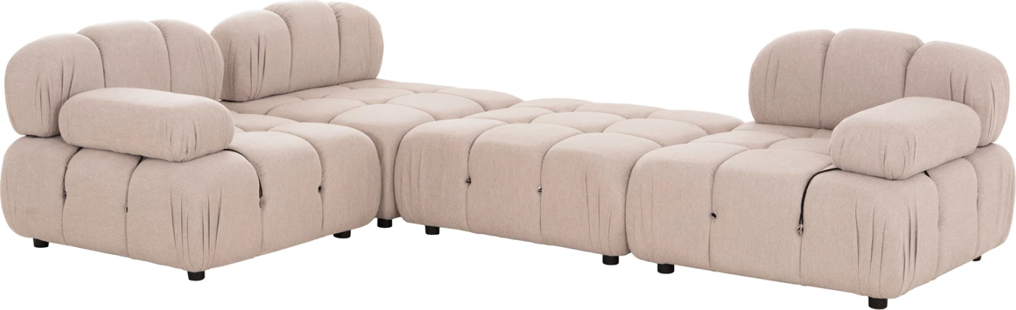 Divan polimorfik SHIFTER, material tekstil, bezhë e çelët, 290x196x76cm, 4 pjesë