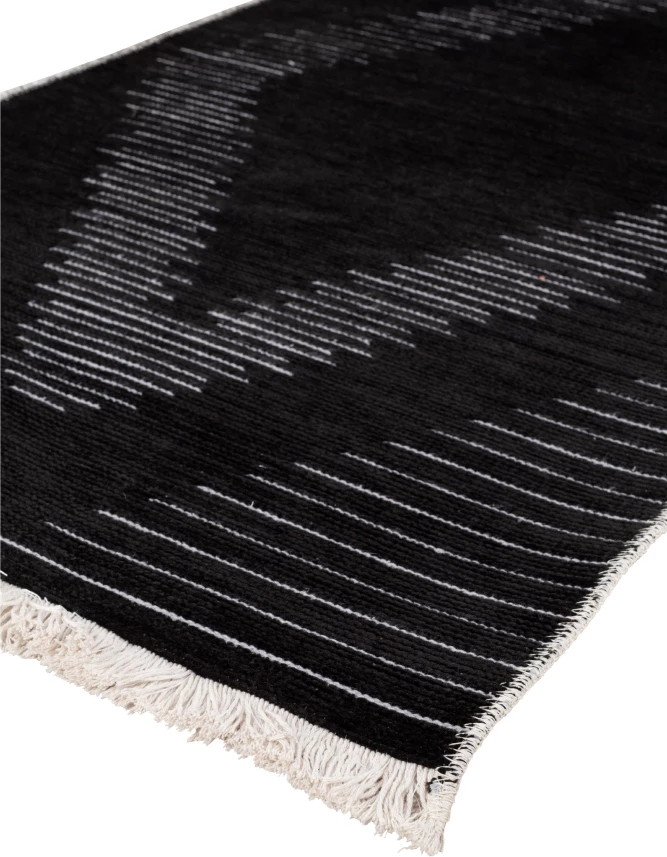 Qilim korridori Sight, 80x170, material tekstili, ngjyrë e zezë-gri