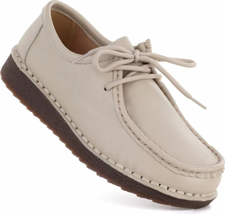 Mokasina lëkure për femra Artiker 58C1519, bezhë