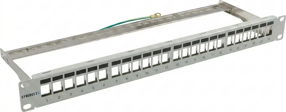 Patch panel Synergy21 V31, 19", 24x Keystone, 1U, gri e çelët