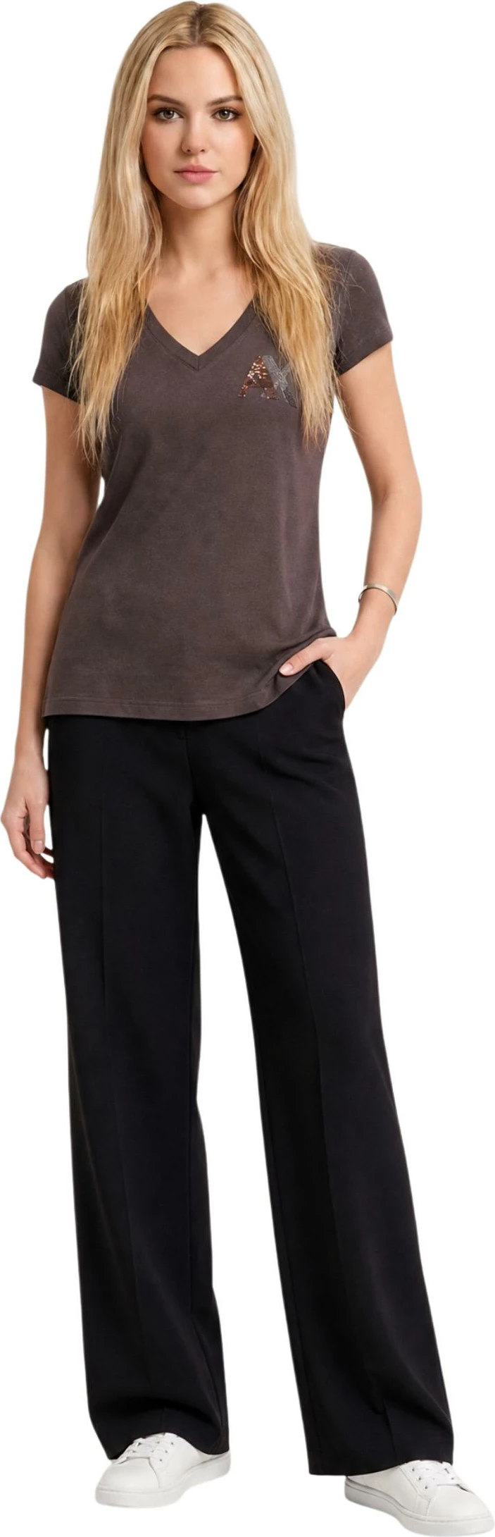 Maicë për femra Armani Exchange XW002777 AF10356, kafe [Madhësia: XS]