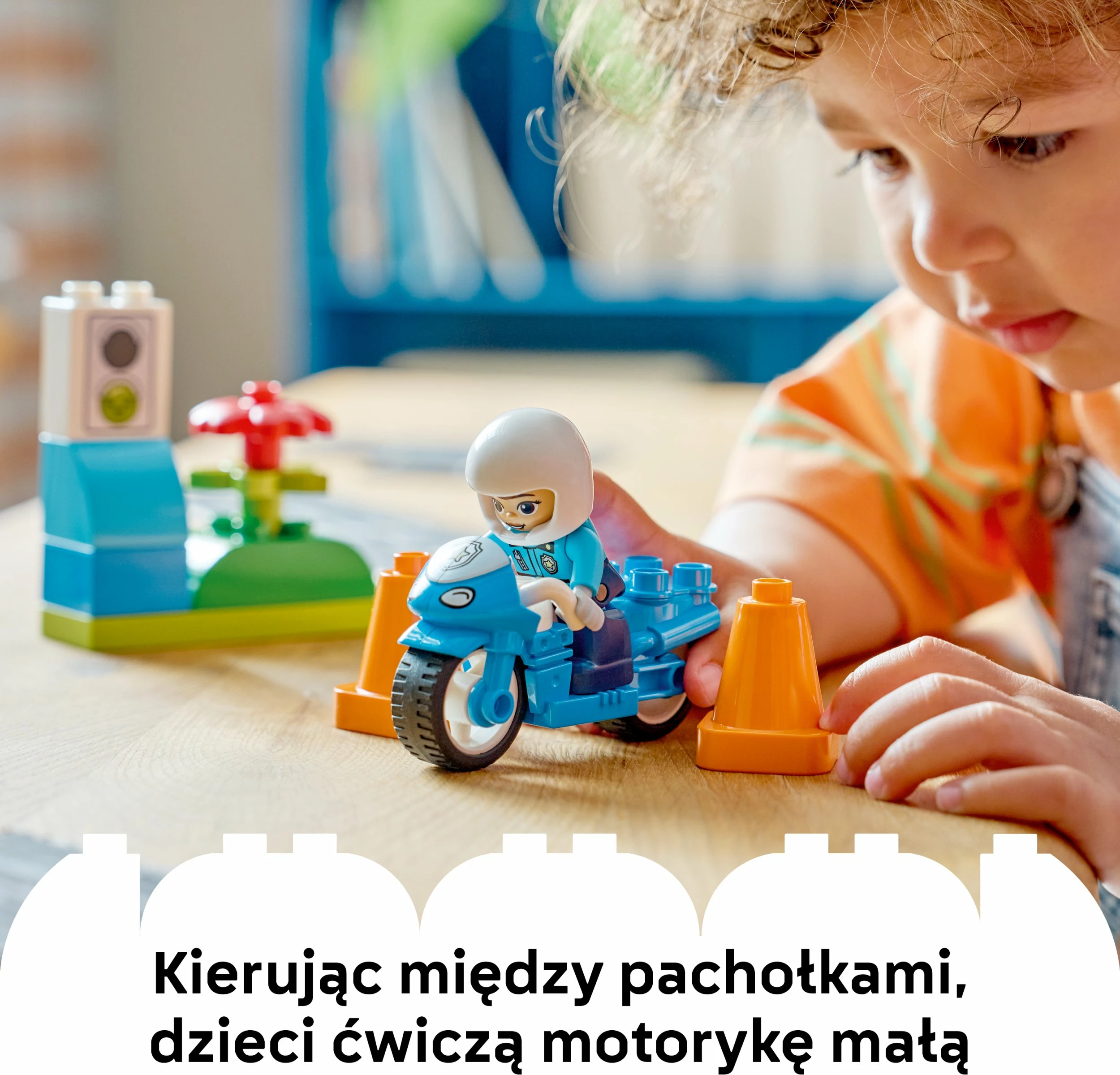 Set ndërtimi LEGO DUPLO Blue Police Motorcycle 10471, 11 copë, 2+ vjeç, blu