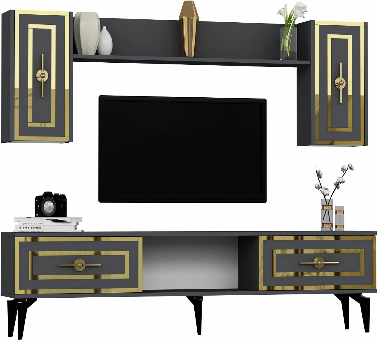 Komodë TV Skye Decor, ngjyrë viola-antracit