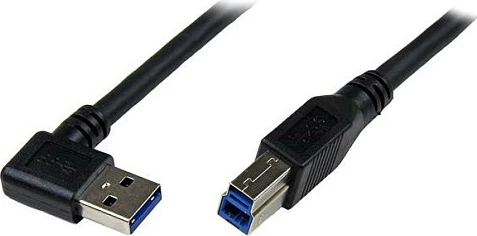 Kabllo USB 3.0 StarTech USB3SAB1MRA, USB-A këndore në USB 3.0 Type-B, 1m, 5Gbps, e zezë