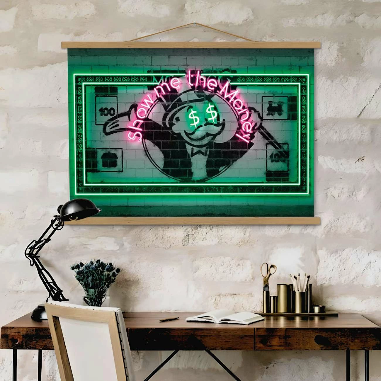 Pikturë dekorative me kornizë, shumëngjyrëshe, MRG62, 50x70cm