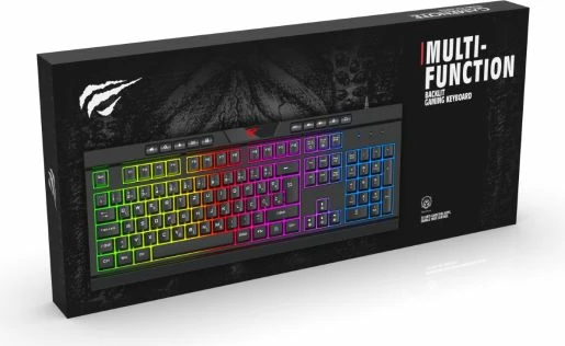 Tastierë gaming HAVIT Gamenote HV-KB500L, USB me kabllo, layout Slloven (SLO), RGB LED, 114 taste, e zezë