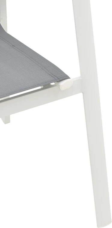 Karrige për kopsht Dashiell metalike e bardhë textilene gri e lehtë 71x58x94cm