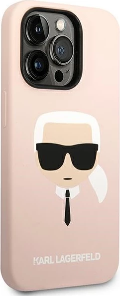 Mbështjellës Karl Lagerfeld KLHCP14XSLKHLP për iPhone 14 Pro Max, silikon, rozë