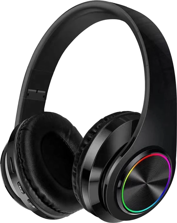Kufje wireless over-ear me RGB dhe bass të theksuar, RKD55, e zeze