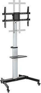 Stativ mobil për TV MANHATTAN 462327, 37-86", VESA 600 x 400, me rrota, zi/argjend