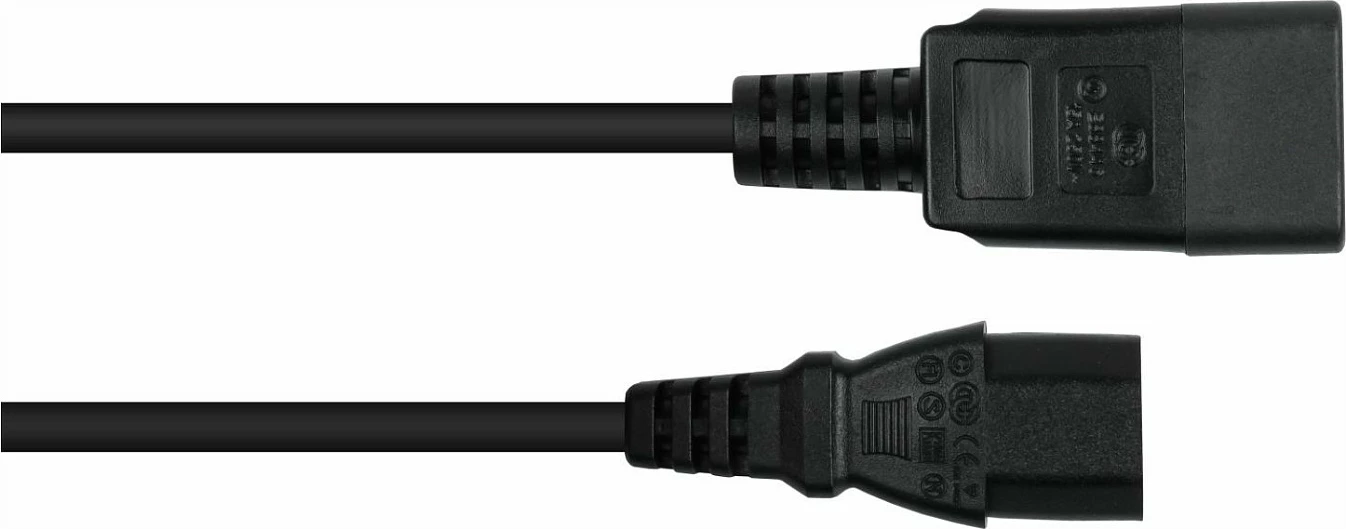 Kabllo rryme zgjatëse Kabelmeister C20 në C13, 5m, e zezë