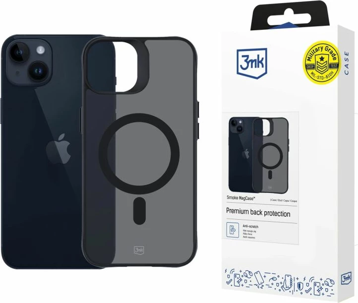 Kapak telefoni 3mk Smoke MagCase me MagSafe për iPhone 14 Plus, gjysmë-transparent