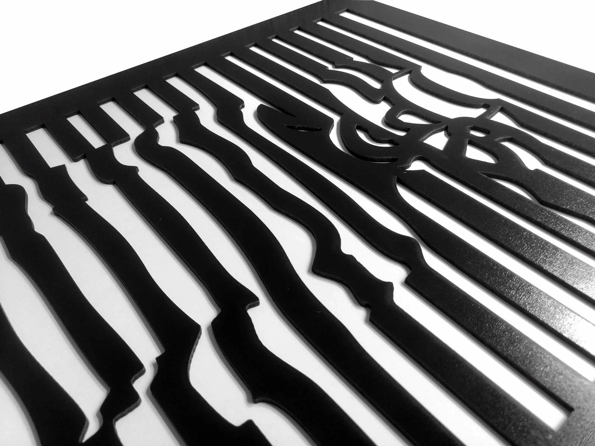Pikturë dekorative me kornizë MDF, Wallity, Lina, e zezë dhe e bardhë, 35x68cm