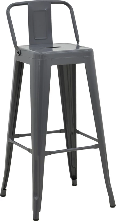 Karrige për bar me mbështetëse Utopia, metal antracit, 42x42x97cm