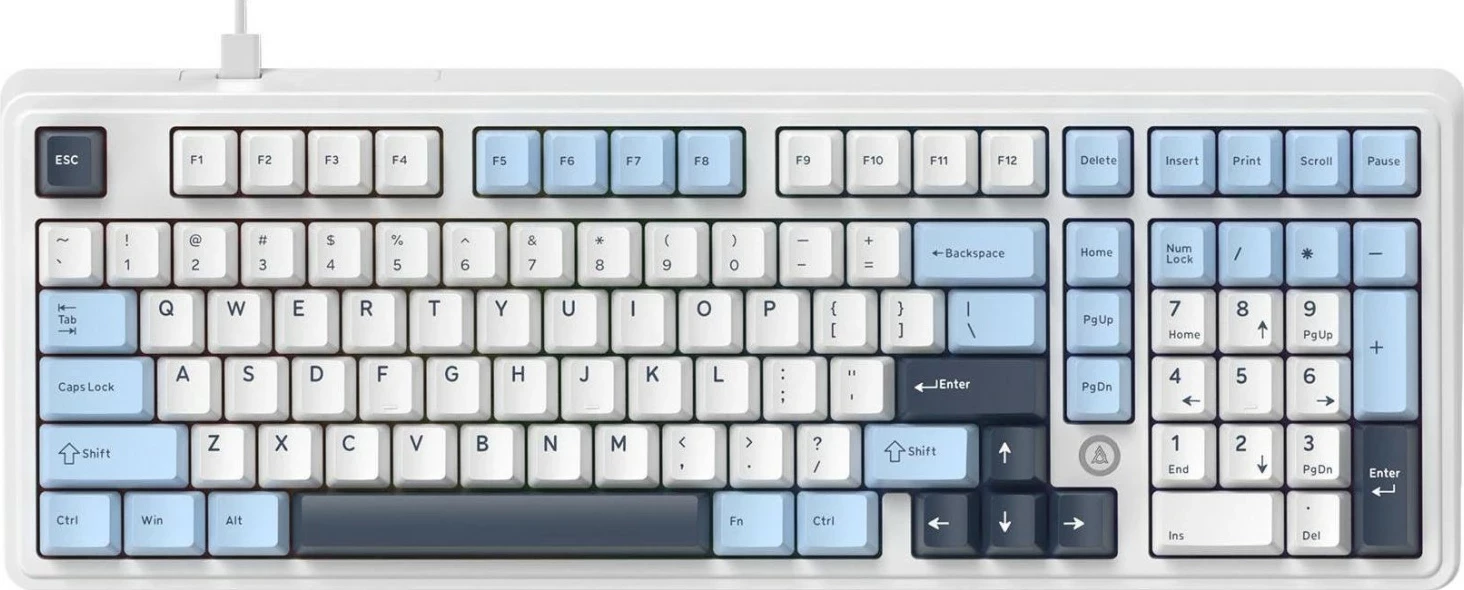 Tastierë Ajazz AK980 Magnetic Switch, me kabllo, 98%, RGB, e bardhë