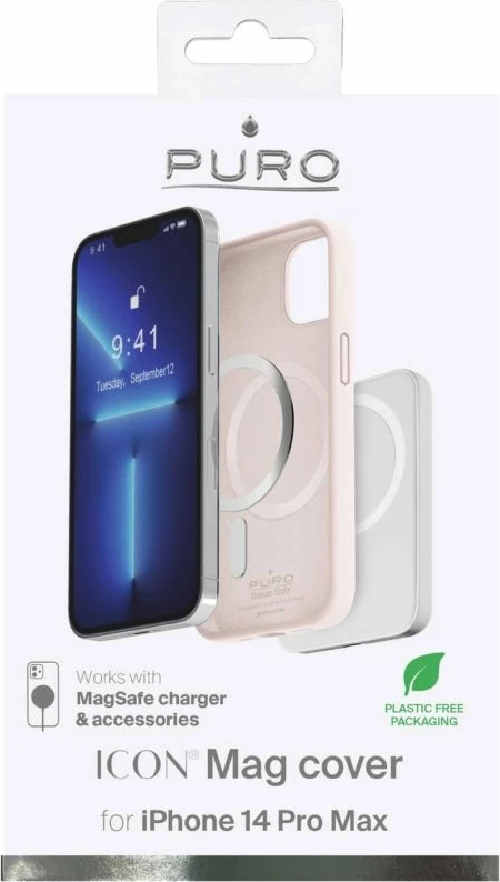 Kapak telefoni Puro Icon Mag MagSafe për iPhone 14 Pro Max, rozë