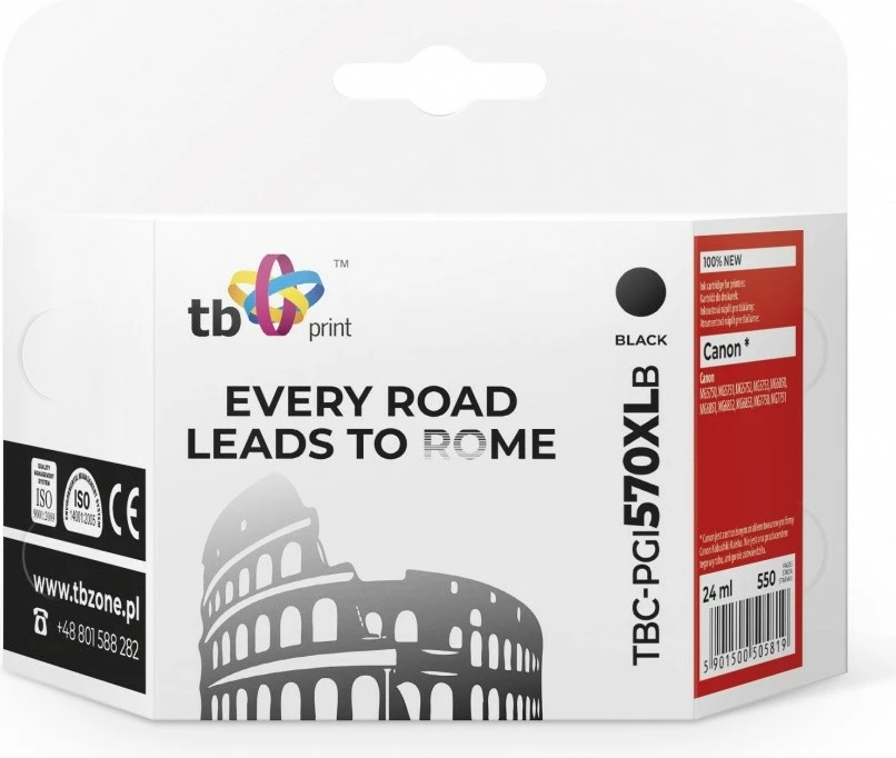 Toner TB Print TBC-PGI570XLB për Canon, i zi, 24ml