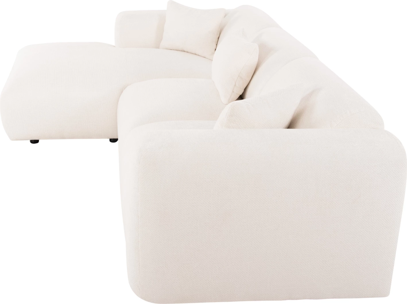 Këndi i divanit BRICKEN FH3275.02L, pëlhurë e bardhë, 110-282x98-160x72H cm