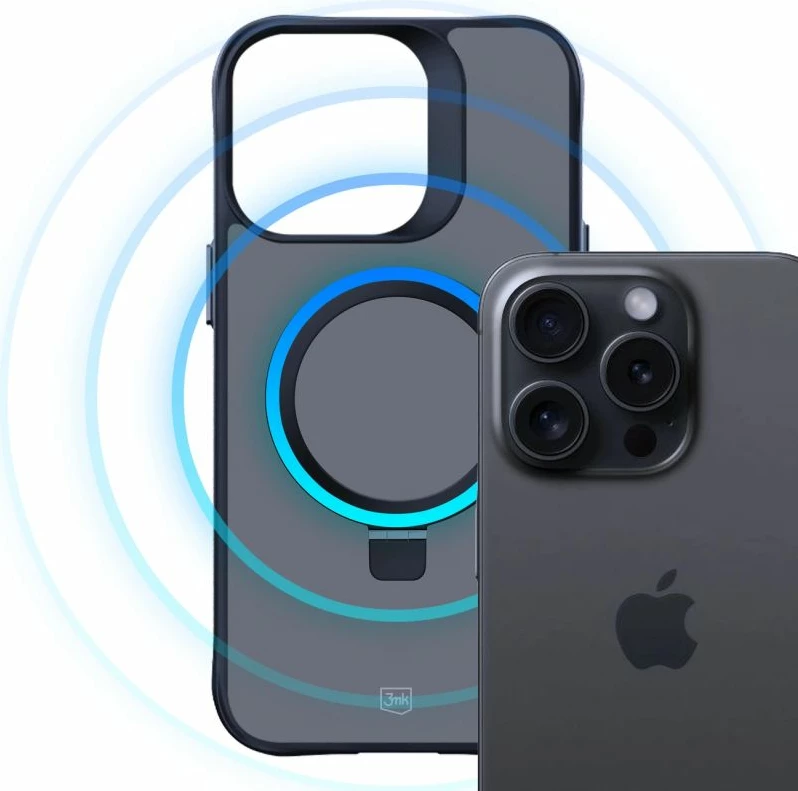 Maskë telefoni 3mk Smoke Case Mag&Stand për iPhone 16 Pro Max, e zezë