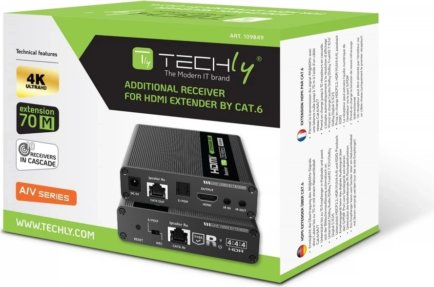 Pajisje zgjatëse HDMI 4K Techly, e zezë