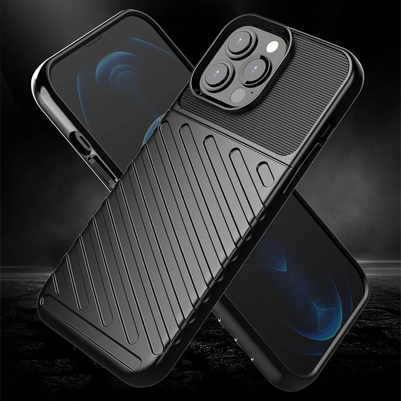 Mbështjellës Hurtel Thunder Case për iPhone 13 Pro Max, TPU, Blu
