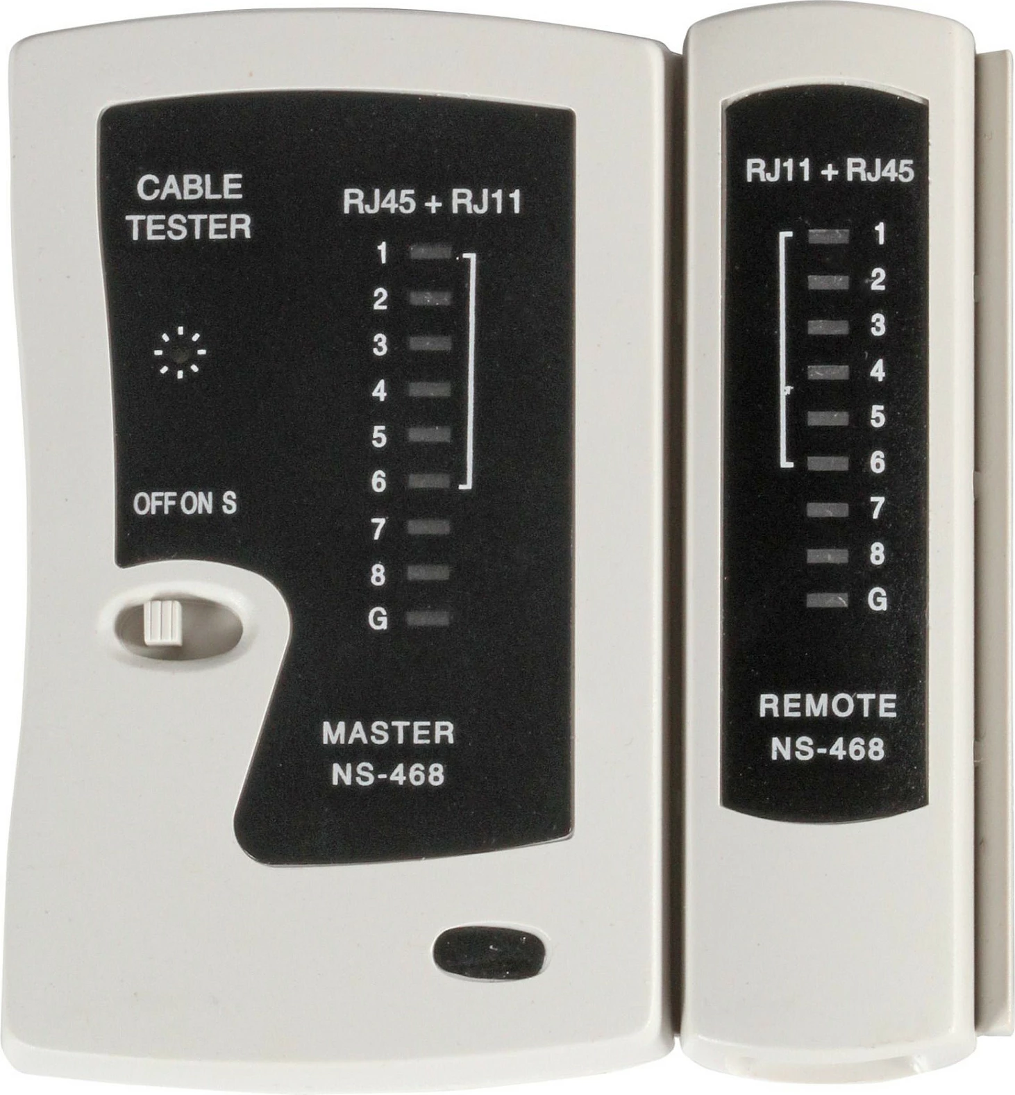Set veglash rrjeti EFB Elektronik, tester kabllosh RJ-11/RJ-12/RJ-45, 4 pjesë, me çantë, zi/kuq/bardhë