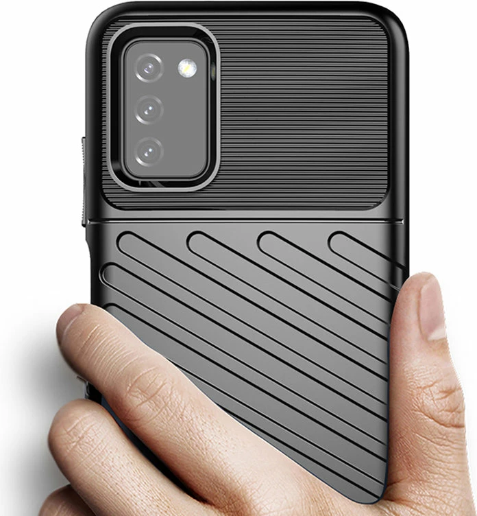 Mbështjellës Hurtel Thunder Case për Samsung Galaxy A03s, TPU, i zi