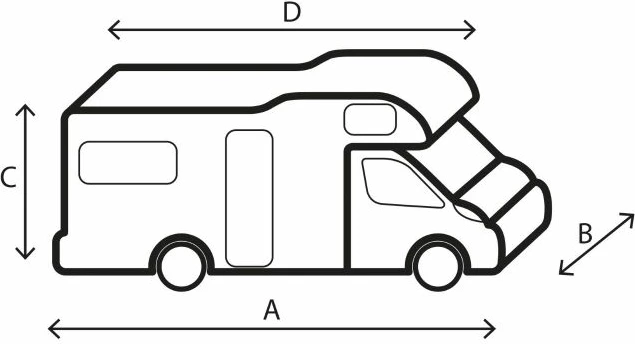Mbulesë mbrojtëse për motorhome BRUNNER Design 12M 600-650cm 7241542N, me çantë ruajtjeje, gri e çelët