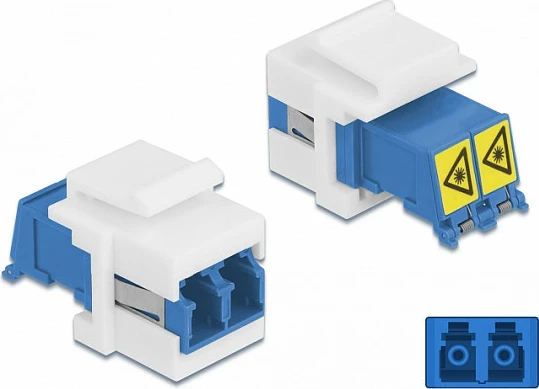 Modul Keystone DeLOCK LC Duplex femër-në-femër, fibër optike, flat, blu/bardhë