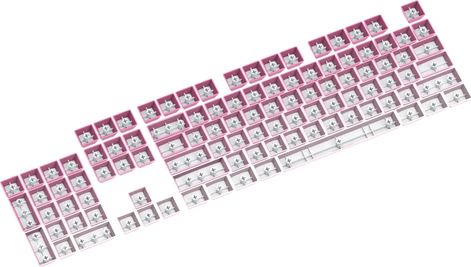 Keycaps për tastierë Redragon A133 V1, 104 copë PBT Double-shot, US ANSI (OEM), Gradient pink
