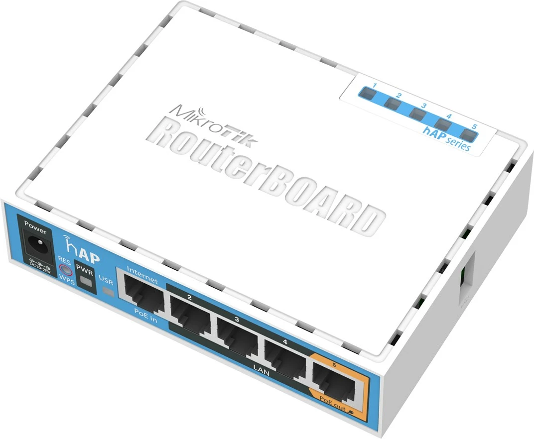 Router MikroTik hAP RB951Ui-2nD, PoE, Bardhë