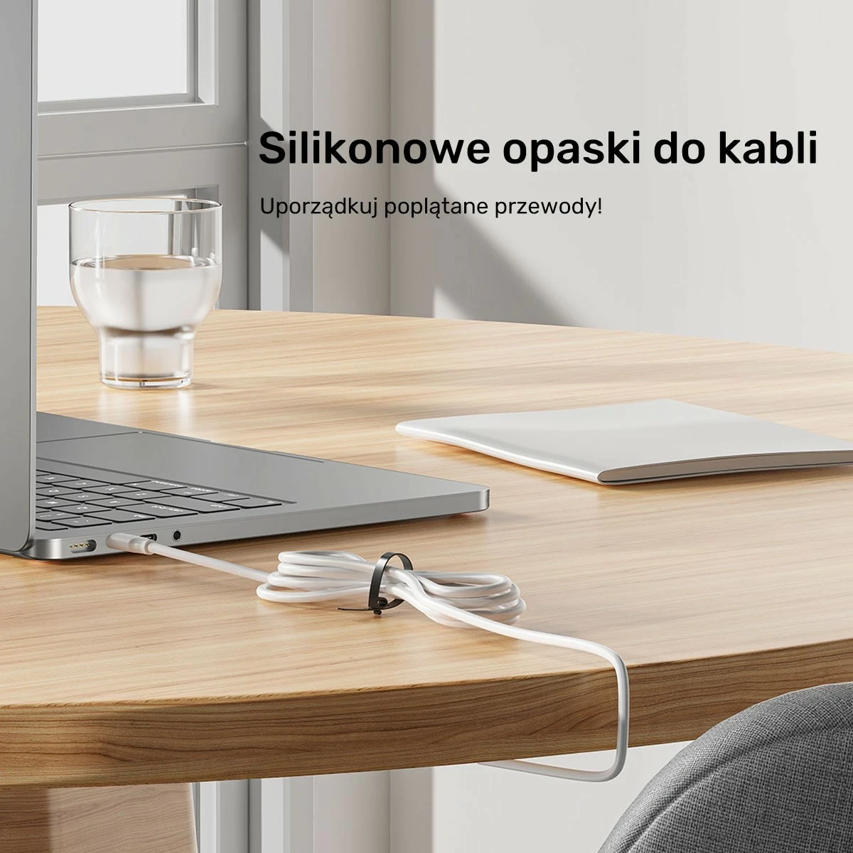 Set rripa silikoni për kabllo Unitek, 5 copë, të zi/gri