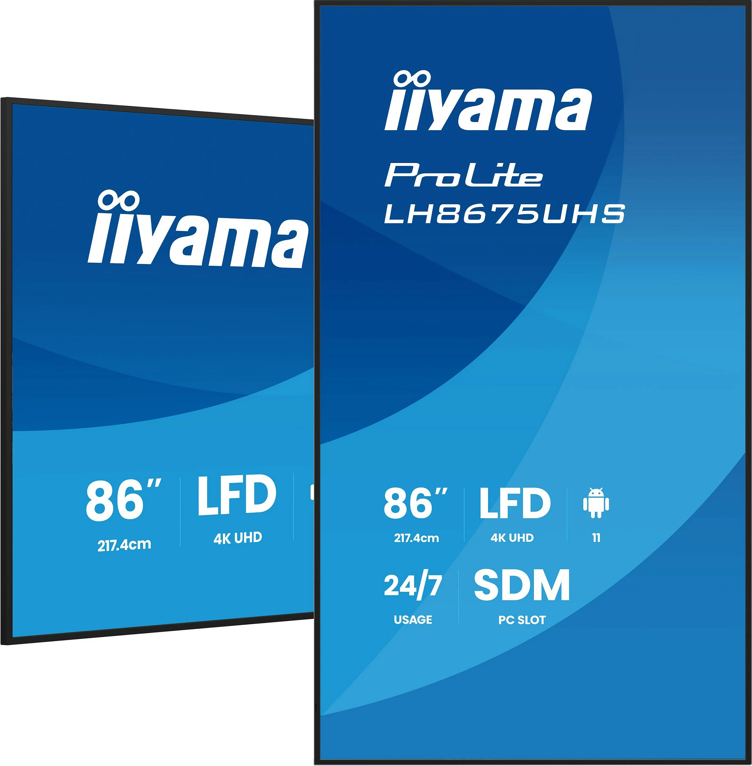 Ekran i madh iiyama ProLite LH8675UHS-B2AG 86 inç 4K UHD, SDM, i zi
