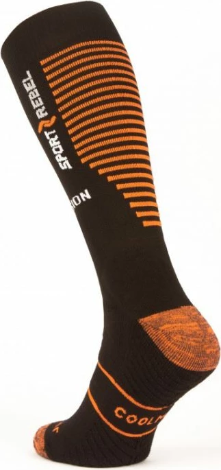 Çorape të gjata për meshkuj Inny, të zeza-portokalli