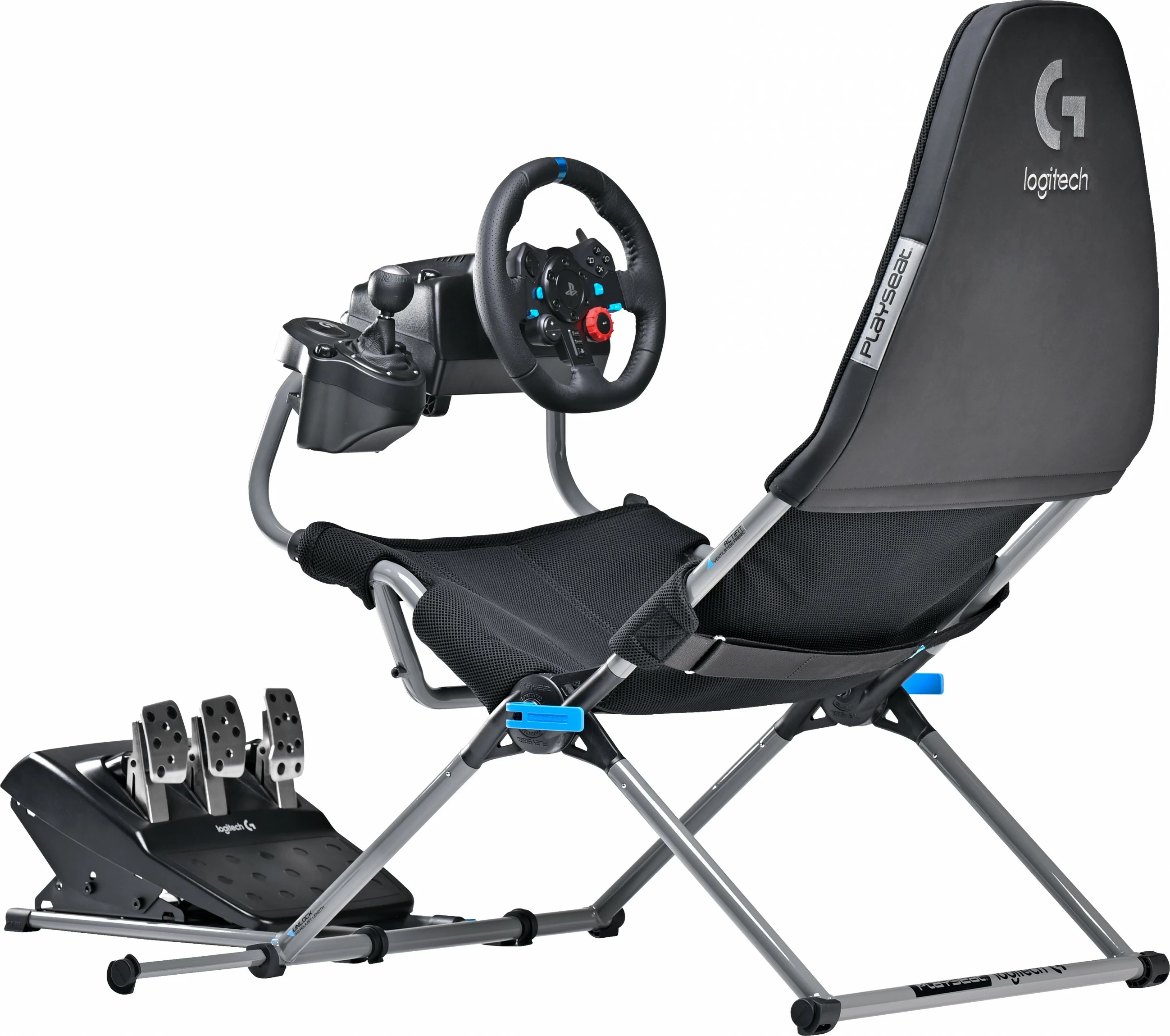 Karrige lojërash Playseat Challenge X Logitech G Edition, për konzolë, ngjyrë e zezë dhe gri