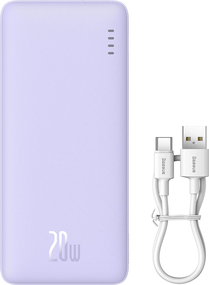 Powerbank Baseus Airpow 20000mAh, 20W, me kabllo USB-A në USB-C, Vjollcë