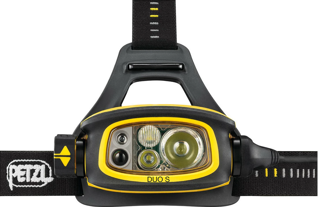 Llambë koke Petzl DUO S, 1100 lm, IP67, bateri e rikarikueshme, Zezë/Verdhë