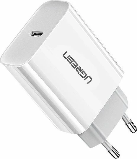 Karikues Ugreen CD137 18W 1x USB-C PD/QC 3A argjendtë/bardhë