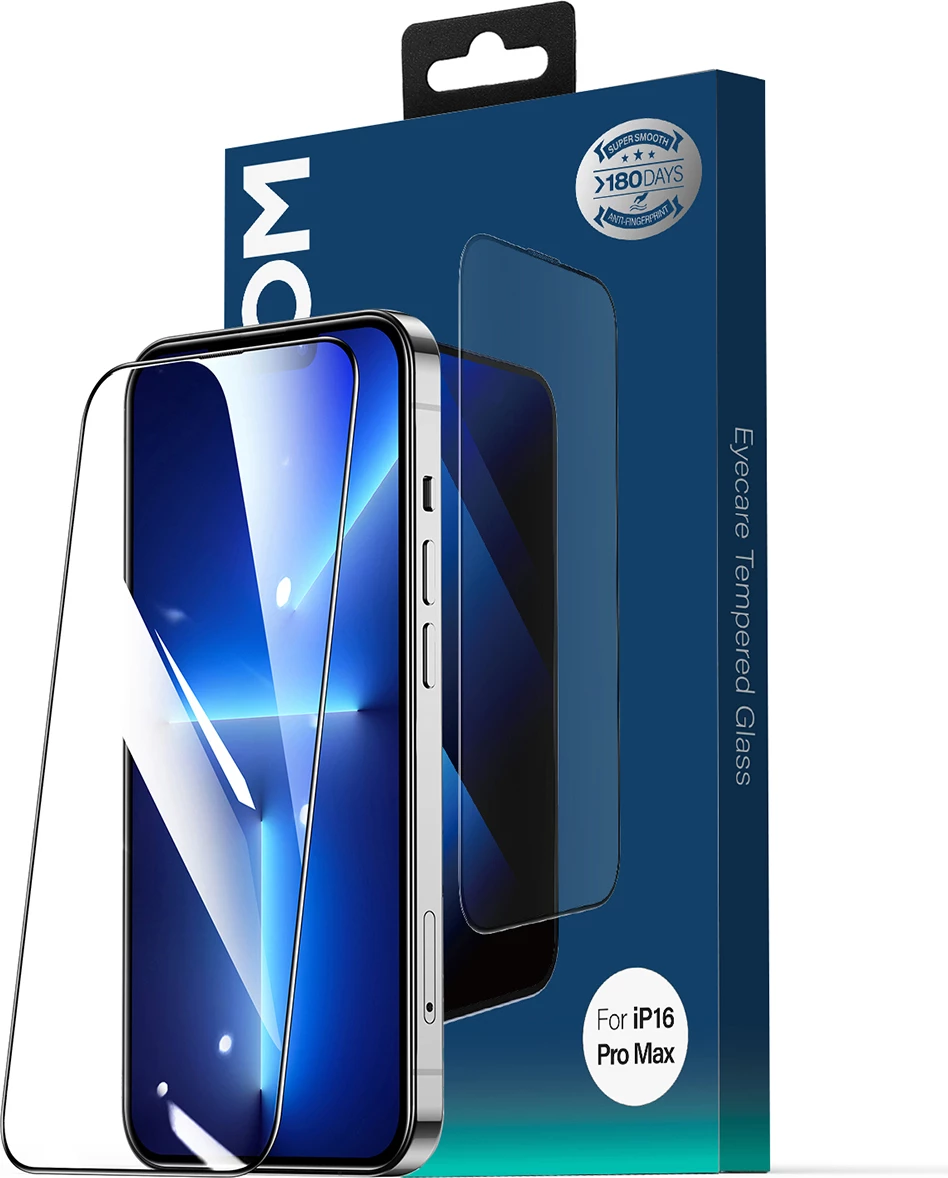 Xham mbrojtës Joyroom JR-MLG0285 2.5D, për iPhone 16 Pro, Anti-Blue Light, Dustproof, kornizë e zezë